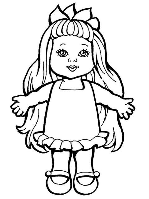 Desenho e Imagem Boneca Bonitinho para Colorir e Imprimir Grátis para  Adultos e Crianças 