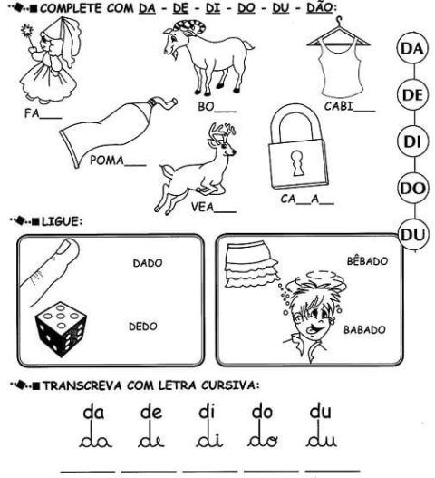 Atividades Sílabas Com Da De Di Do Du Para Imprimir 